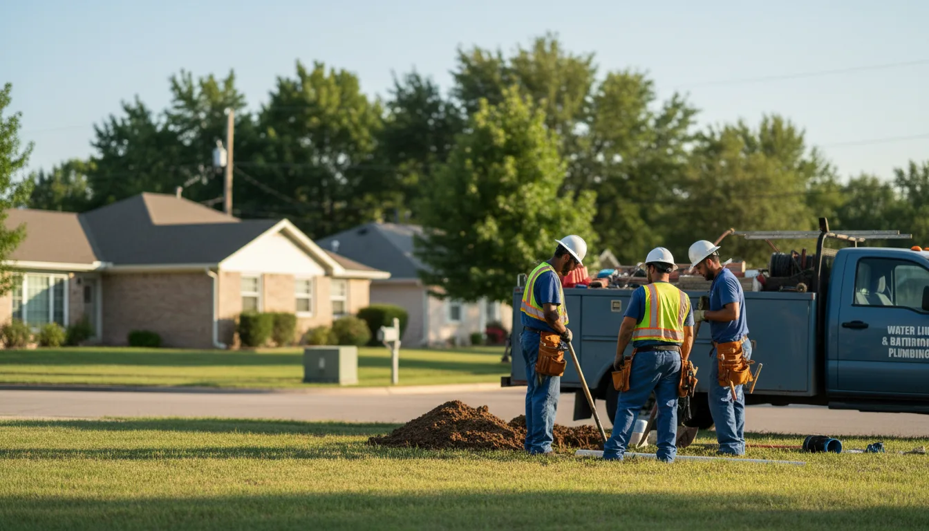 Residential water line and bathroom plumbing service in Dyersville, IA